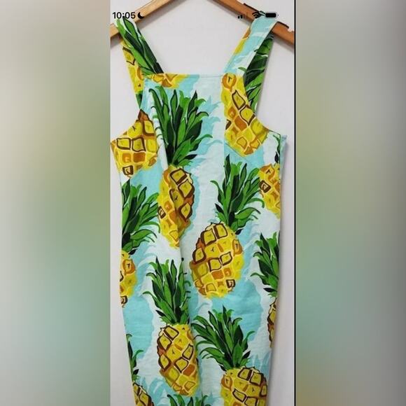 NWT Trina Turk Pineapple Mini Dress Size 2 Blue Yellow Cotton Vacation Summer - Picture 16 of 16